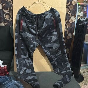 Burnside pants with black camouflage